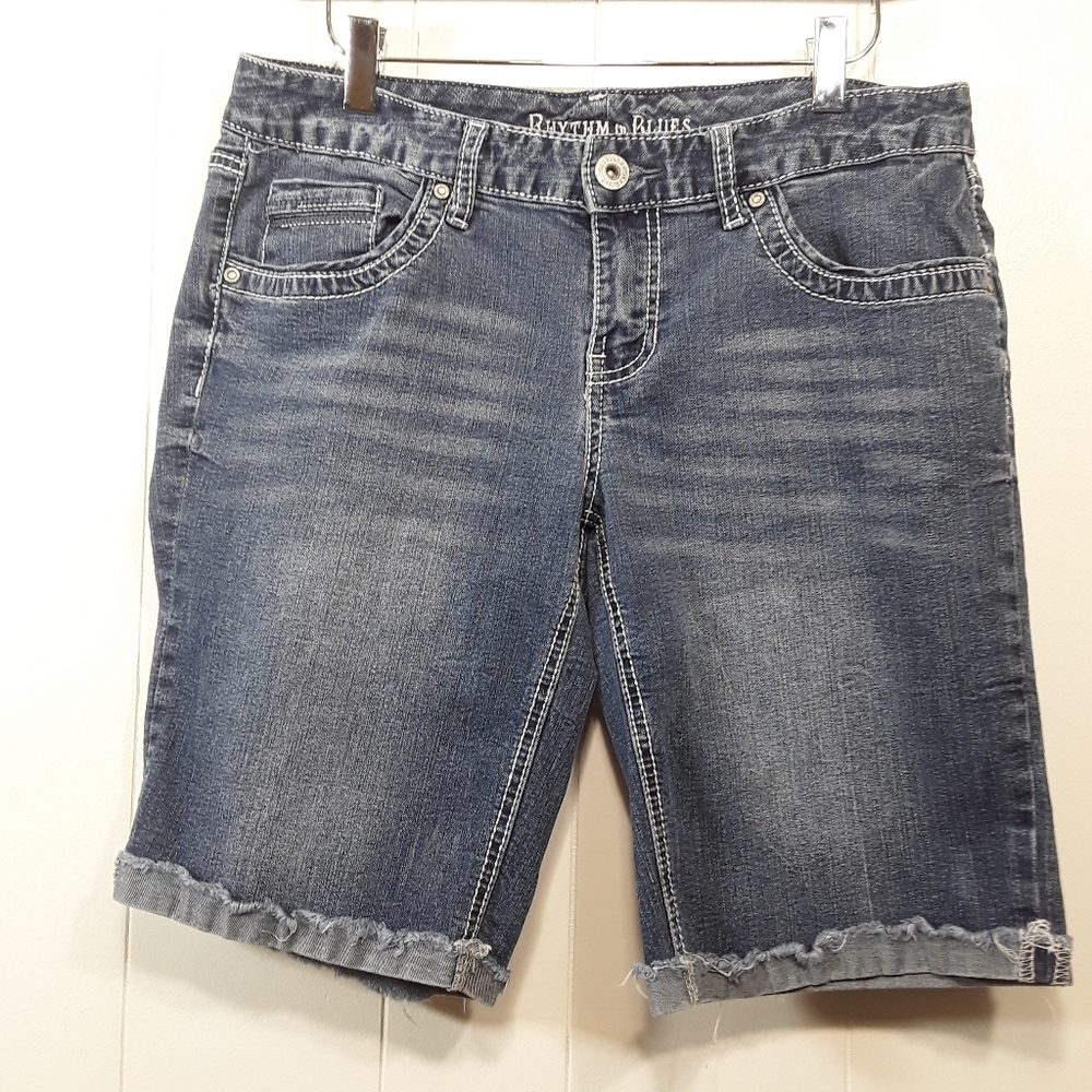 Rhythm in Blues raw hem Bermuda shorts size 8